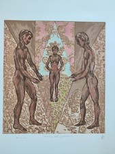 Bruno Ceccobelli Acquaforte Litografia Serigrafia ritoccata a mano con Firma