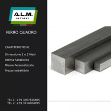 Barra quadra ferro pieno - quadra, in