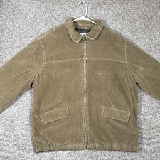 J.Crew Giacca Velluto a coste Uomo XL Marrone Tan Plaid Foderata in Flanella Full Zip Abbigliamento da Lavoro