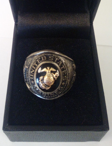 Anello tono argento marines - anello,