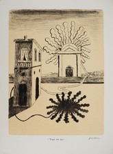 Giorgio DE CHIRICO : Le Temple du Soleil, Lithographie signée