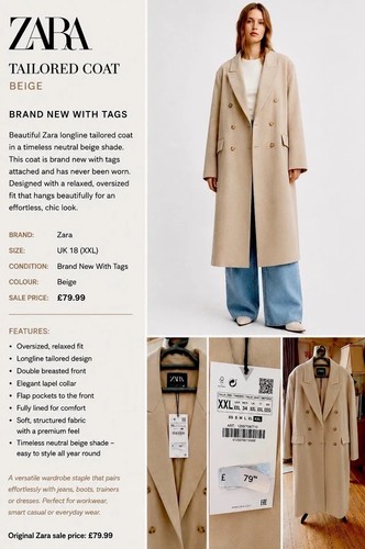 Trench cappotto zara oversize - trench,