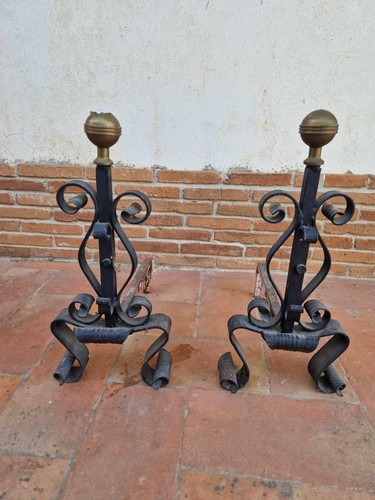 Antica coppia alari per - coppia, di