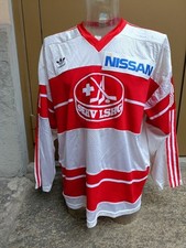 SVIZZERA 80s  MATCH WARN  ADIDAS  ICEHOCKEY SEHV LSHG  SHIRT #30 NISSAN VINTAGE