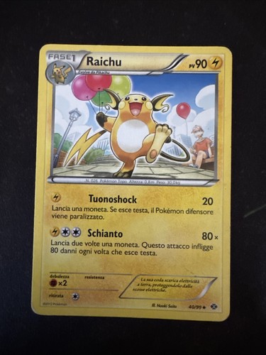 Carta pokemon raichu 99 - carta, 40/99