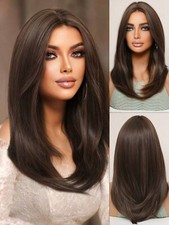 Parrucca Castano Chiaro Liscia,Parrucca Media Castano Chiaro,Parrucca Castana 