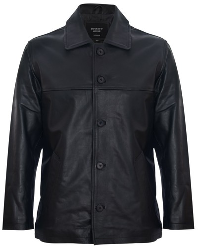Mens black leather classic - leather,