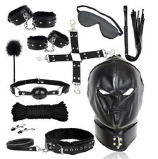 KIT-SET-SADOMASO -MASCHERA-BDSM-COLLARE-FRUSTINO-bondage-corda-gag-ball-sex-toy