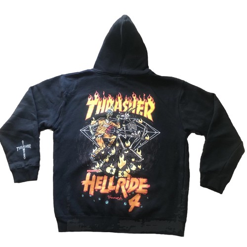 Felpa con cappuccio thrasher - con,