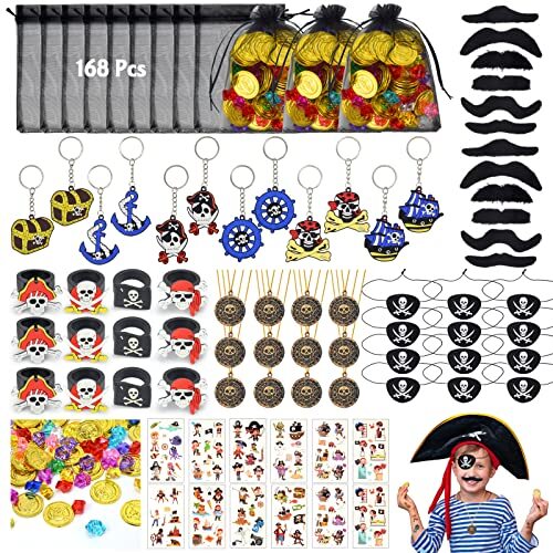 168 pezzi gadget pirati - pezzi,