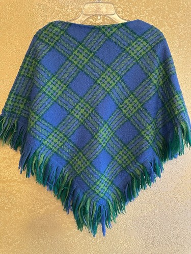 Poncho vintage scialle tessuto
