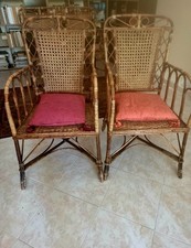 salotto rattan inizi '900  1 divano,2 poltrone,2 sedie,2 sgabelli,1 tavolo