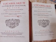 1781 VOCABOLARIO ITALIANO E LATINO PEZZANA OP. COMPLETA IN 2 VOLfuorieb 27 + sp5