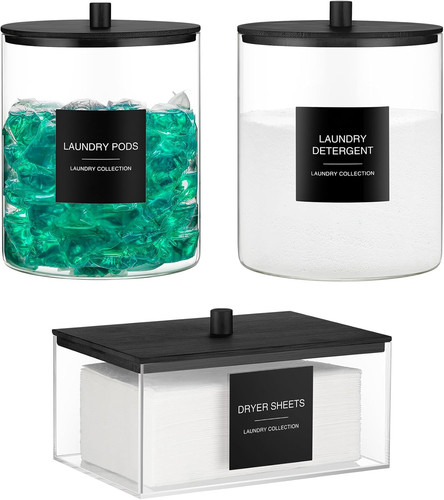 Laundry storage jars set with - laundry,