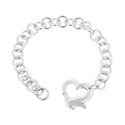 Bracciale cuore rodiato - bracciale,