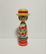 Bambola Kokeshi serie Sakunami di Teruyuki Hiraga artigianale 13,5 cm