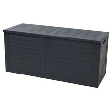SCATOLA PORTAOGGETTI DA GIARDINO 240L - GRIGIO SCURO - DIVERTIMENTO - CUSCINO - GIOCATTOLI - PETTO