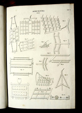 1849 Stampa Antica Litografia"Agricoltura"ERPICE per Aratr,Varia Tipologia Etna
