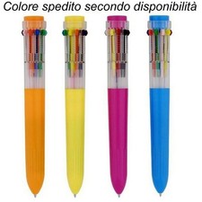 Penna 10 colori a scatto punta 0,5mm penne colorate scuola disegno