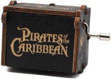 , Carillon in Legno Con Manovella, Motivo "Pirati Dei Caraibi", Con Scritta "Pir