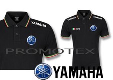 polo yamaha logo blu factory cotone tricolore corse italia racing maglietta 