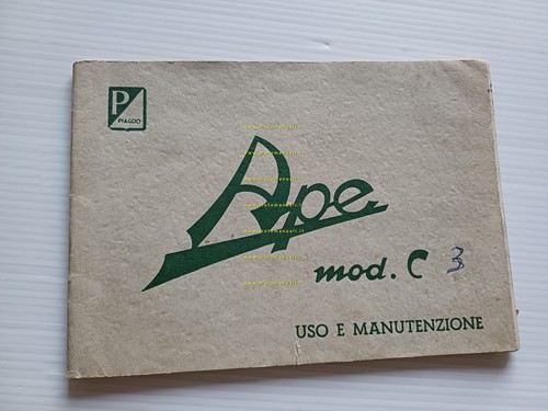 Piaggio ape ac3 1960 manuale - piaggio,