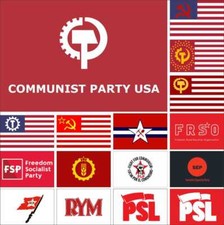 Bandiera Partito USA Comunista CPUSA BGF FRSO FSP Lavoro PLP PSL RCP RYM SEP WWP PRA