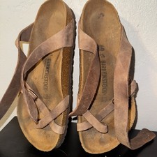 Sandali Birkenstock Yara donna 9 - 9,5 EU 40 pelle oliata marrone cinturino alla caviglia
