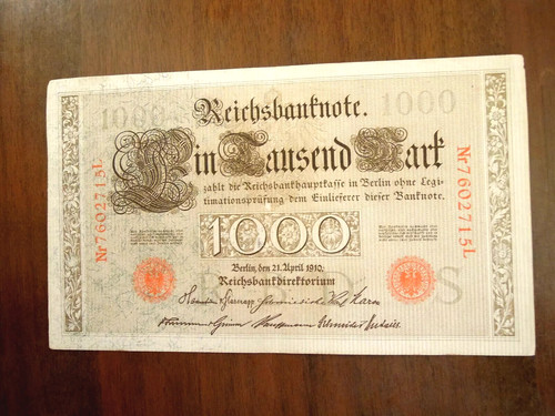 Banconota tedesca 1000 marchi - banconota,