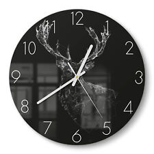 Orologio in vetro DEQORI 'Cervo digitalizzato' orologio da parete orologio in vetro silenzioso, varie versioni