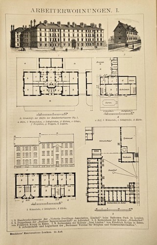 1897 stampa antica alloggi - antica,