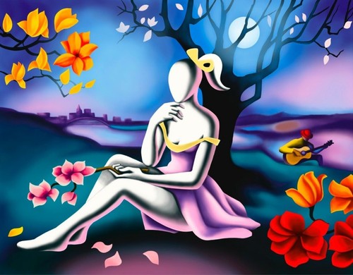 Kostabi mark 59x68 chiaro di - kostabi,