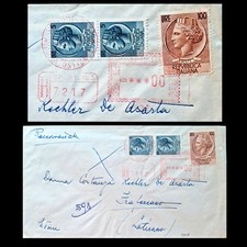 REP.CA ?? RAC.TA MECCANICA ROSSA SU 100 LIRE SIRACUSANA - ROMA X LATISANA (UD)