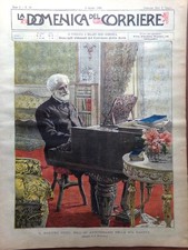La Domenica del Corriere 8 Ottobre 1899 Giuseppe Verdi Segantini Senato Francia