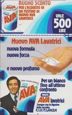 1977 detersivo AVA lavatrici buono sconto £. 500 / depliant pubblicità