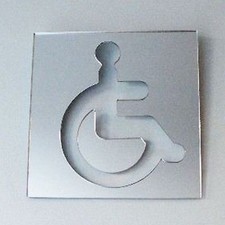 Quadrato Cartello Porta Wc per Disabili a Forma Di Specchi Acrilici - Vari