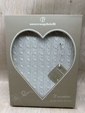 Copertina Culla Neonato Smacchinata Treccia In Filo Di Cotone Con Ricamo