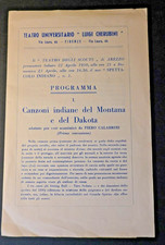 1950 programma sala spettacolo scout Arezzo - Canzoni  Indiane Montana Dakota