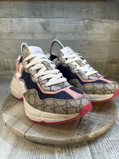 Sneakers Gucci Rhyton GG Monogram Rosa Navy Donna Taglia 38 Autentiche