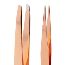 2x Pinzette Oro Rosa Punta