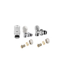 kit valvola detentore testa termostatica squadro 3/8 - 1/2 TE-SA