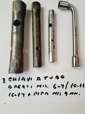 Set 4 chiavi , 3 a tubo da 6/7- 10/11 -16/17 mm.  + 1 chiave a pipa da 9 mm.