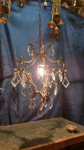 Lampadario anni ottone - ottone, e