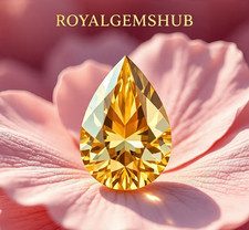 A+💎8 Ct | Qualità Premium | Taglio Pera | Giallo | Diamante Naturale Grado D...