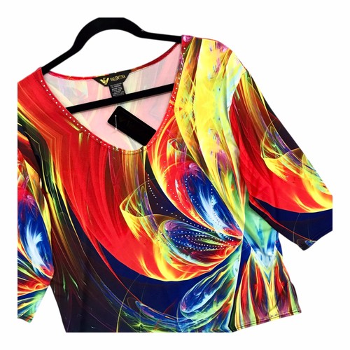 Top valentina blu con - blu, perline