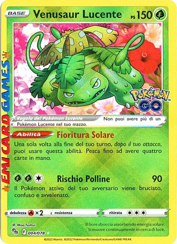 Venusaur lucente 004 - lucente, 004/078