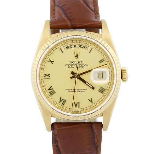 Rolex day date flat champagne - rolex,