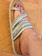 Sandali ciabatte dr Scholl azzurri suola In Sughero piatti mare piscina Tg 37 