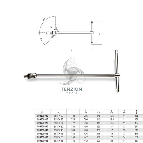 Chiave maschio torx - chiave, t