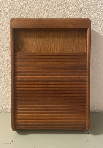 Vintage teak wood roll top - teak-wood,